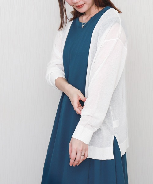 libelle more（リベル モア）の「【接触冷感】シアーニットカーディガン（カーディガン/ボレロ・レディース・ライトグレー/ブラック/ブルー/オフホワイト・M/L）」の14枚目の写真