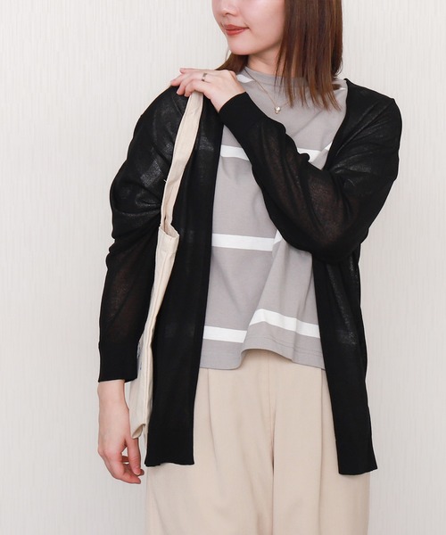 libelle more（リベル モア）の「【接触冷感】シアーニットカーディガン（カーディガン/ボレロ・レディース・ライトグレー/ブラック/ブルー/オフホワイト・M/L）」の12枚目の写真