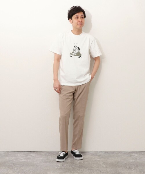 NOLLEY'S LIGHT(ノーリーズライト)の「【yei】プリントT(Tシャツ/カットソー・メンズ・グレイッシュベージュ/グレイッシュブルー/ライトグレー/ホワイト・L/M)」の5枚目の写真