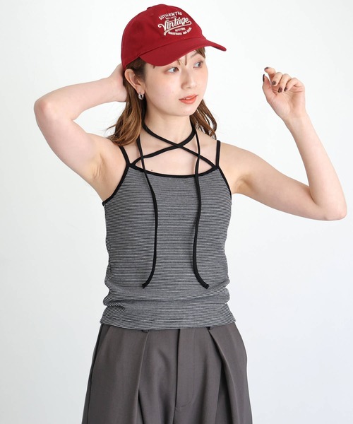 tiptop(ティップトップ)の「【丈が選べる2サイズ】テレコカップ付きチョーカーキャミ(キャミソール・レディース・ホワイト系その他/レッド/ブラック系その他2/ブラック/ホワイト系その他2/ブラック系その他/オフホワイト・FREE/SHORT)」の19枚目の写真