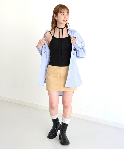 tiptop(ティップトップ)の「【丈が選べる2サイズ】テレコカップ付きチョーカーキャミ(キャミソール・レディース・ホワイト系その他/レッド/ブラック系その他2/ブラック/ホワイト系その他2/ブラック系その他/オフホワイト・FREE/SHORT)」の12枚目の写真