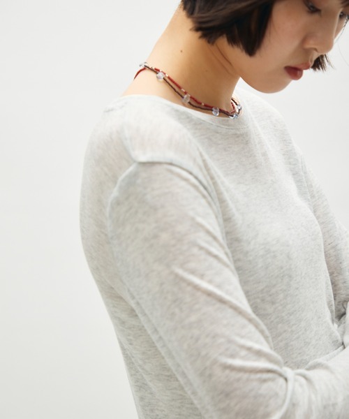 full/fill.(フルフィル)の「sheer long sleeve T / シアーロングスリーブT(Tシャツ/カットソー・レディース・ピンク/グレー/ブルー/イエロー・FREE)」の21枚目の写真