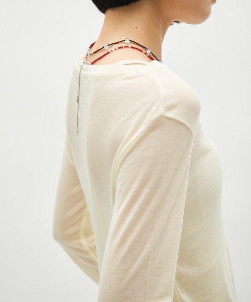 full/fill.(フルフィル)の「sheer long sleeve T / シアーロングスリーブT(Tシャツ/カットソー・レディース・ピンク/グレー/ブルー/イエロー・FREE)」の10枚目の写真