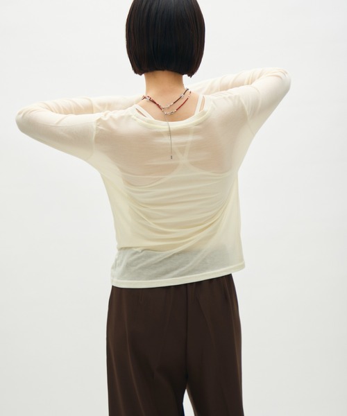 full/fill.(フルフィル)の「sheer long sleeve T / シアーロングスリーブT(Tシャツ/カットソー・レディース・ピンク/グレー/ブルー/イエロー・FREE)」の7枚目の写真
