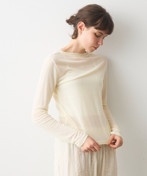 full/fill.(フルフィル)の「sheer long sleeve T / シアーロングスリーブT(Tシャツ/カットソー・レディース・ピンク/グレー/ブルー/イエロー・FREE)」の14枚目の写真