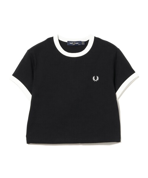Ray BEAMS(レイビームス)の「FRED PERRY / クロップド リンガー Tシャツ(Tシャツ/カットソー・レディース・ブラック・10)」の1枚目の写真