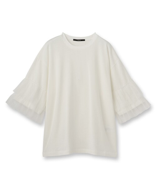 UNTITLED(アンタイトル)の「【Munich】ラッフルスリーブトップス(Tシャツ/カットソー・レディース・ホワイト/ブラック・02)」の3枚目の写真