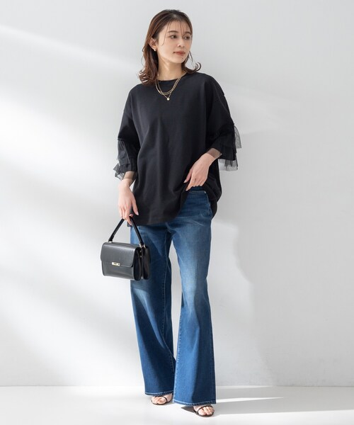 UNTITLED(アンタイトル)の「【Munich】ラッフルスリーブトップス(Tシャツ/カットソー・レディース・ホワイト/ブラック・02)」の10枚目の写真