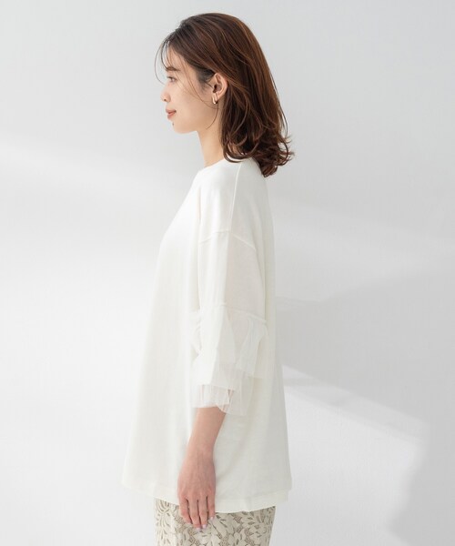 UNTITLED(アンタイトル)の「【Munich】ラッフルスリーブトップス(Tシャツ/カットソー・レディース・ホワイト/ブラック・02)」の13枚目の写真