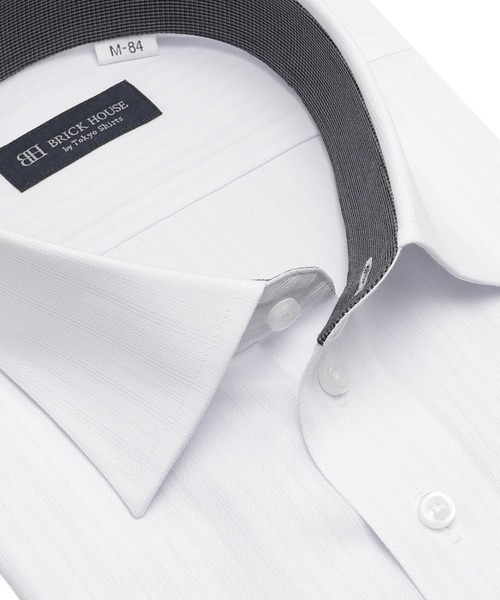 TOKYO SHIRTS(トウキョウシャツ)の「【吸水速乾】 形態安定ノンアイロン ワイド 長袖ビジネスワイシャツ(ビジネスシャツ・メンズ・グレー・首回り39cm-裄丈80cm/首回り39cm-裄丈84cm/首回り41cm-裄丈82cm/首回り41cm-裄丈86cm/首回り42cm-裄丈82cm/首回り42cm-裄丈86cm/首回り43cm-裄丈82cm/首回り43cm-裄丈86cm/首回り37cm-裄丈84cm/首回り37cm-裄丈80cm)」の2枚目の写真