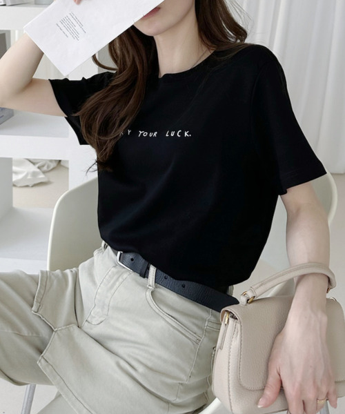 Ada.(エイダ)の「手書き風 プリント 半袖Tシャツ(Tシャツ/カットソー・レディース・ブルー/ホワイト/グレー/ブラック・FREE)」の15枚目の写真