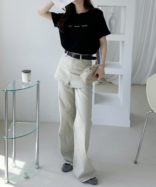 Ada.(エイダ)の「手書き風 プリント 半袖Tシャツ(Tシャツ/カットソー・レディース・ブルー/ホワイト/グレー/ブラック・FREE)」の12枚目の写真