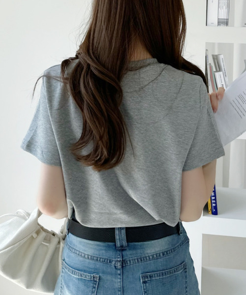 Ada.(エイダ)の「手書き風 プリント 半袖Tシャツ(Tシャツ/カットソー・レディース・ブルー/ホワイト/グレー/ブラック・FREE)」の20枚目の写真