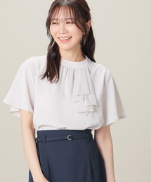 【美冷・接触冷感】アシメフリルブラウス