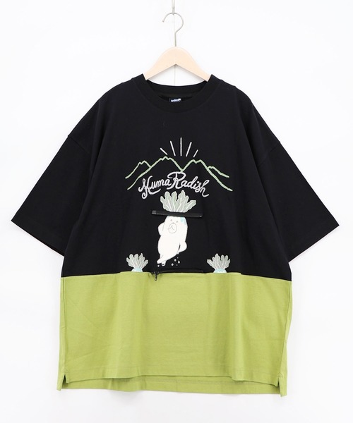 ScoLar Parity(スカラーパリティ)の「361119:山からクマ大根Tシャツ(Tシャツ/カットソー・レディース・オフホワイト/ブラック・M)」の2枚目の写真