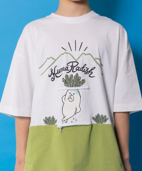 ScoLar Parity(スカラーパリティ)の「361119:山からクマ大根Tシャツ(Tシャツ/カットソー・レディース・オフホワイト/ブラック・M)」の21枚目の写真