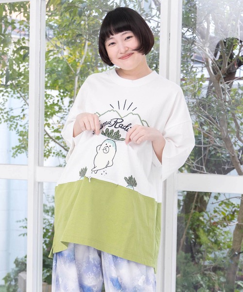 ScoLar Parity(スカラーパリティ)の「361119:山からクマ大根Tシャツ(Tシャツ/カットソー・レディース・オフホワイト/ブラック・M)」の15枚目の写真