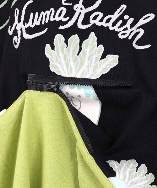 ScoLar Parity(スカラーパリティ)の「361119:山からクマ大根Tシャツ(Tシャツ/カットソー・レディース・オフホワイト/ブラック・M)」の3枚目の写真