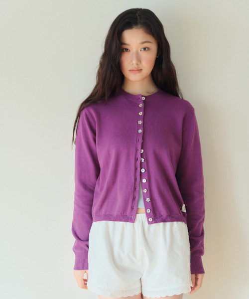 HOMEBODY THINGS(ホームバディ ティングズ)の「Soft Button Cardigan (PURPLE)(カーディガン/ボレロ・レディース・その他・1/2)」の3枚目の写真