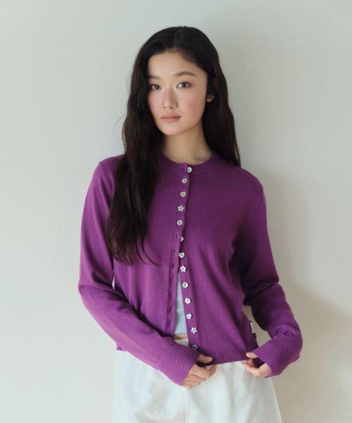 HOMEBODY THINGS(ホームバディ ティングズ)の「Soft Button Cardigan (PURPLE)(カーディガン/ボレロ・レディース・その他・1/2)」の5枚目の写真