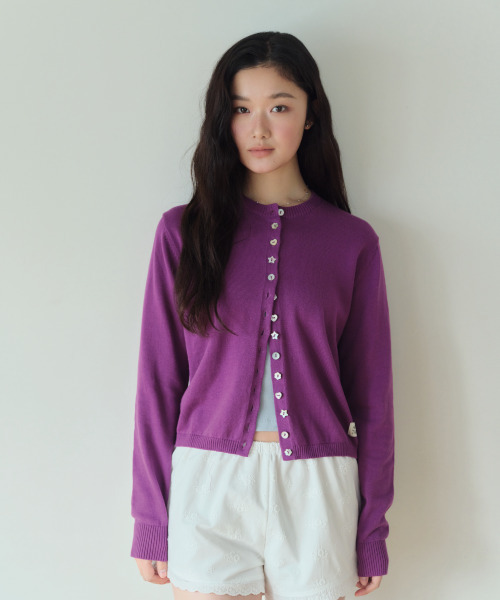 HOMEBODY THINGS(ホームバディ ティングズ)の「Soft Button Cardigan (PURPLE)(カーディガン/ボレロ・レディース・その他・1/2)」の6枚目の写真