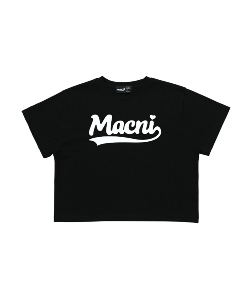 MACNI(マクニ)の「RETRO LOGO CROP T-SHIRT BLACK(Tシャツ/カットソー・レディース・ブラック・FREE)」の3枚目の写真