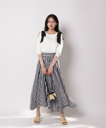 Apuweiser-riche | ギンガムエアリー切替スカート(スカート)