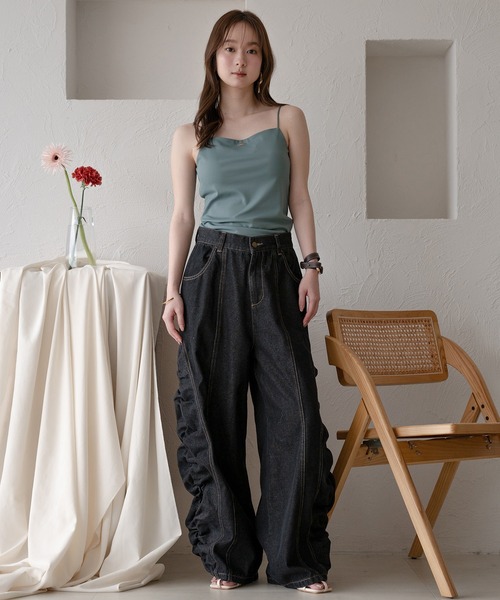 mideal（マイディール）の「back open camisole / バックオープンキャミソール（キャミソール・レディース・ブルーグリーン/チャコールグレー/アイボリー・FREE）」の16枚目の写真