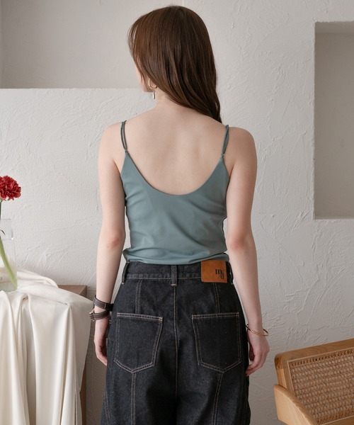 mideal（マイディール）の「back open camisole / バックオープンキャミソール（キャミソール・レディース・ブルーグリーン/チャコールグレー/アイボリー・FREE）」の15枚目の写真
