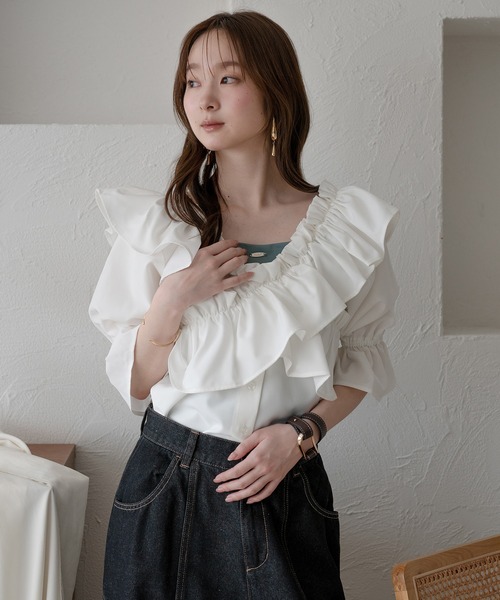 mideal（マイディール）の「back open camisole / バックオープンキャミソール（キャミソール・レディース・ブルーグリーン/チャコールグレー/アイボリー・FREE）」の17枚目の写真