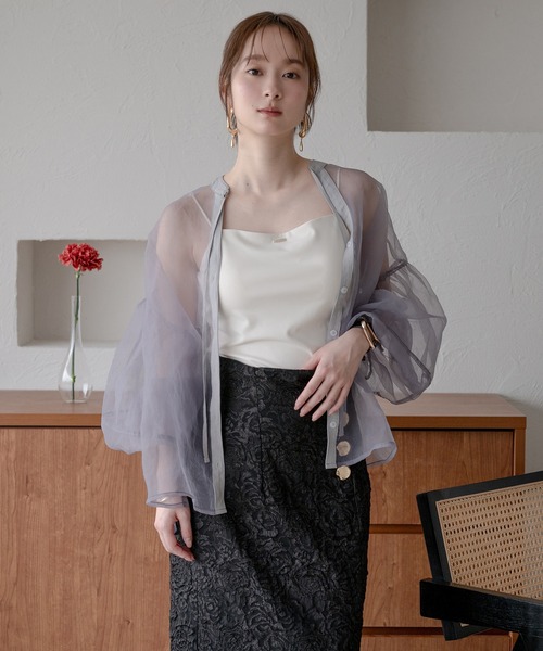 mideal（マイディール）の「back open camisole / バックオープンキャミソール（キャミソール・レディース・ブルーグリーン/チャコールグレー/アイボリー・FREE）」の5枚目の写真