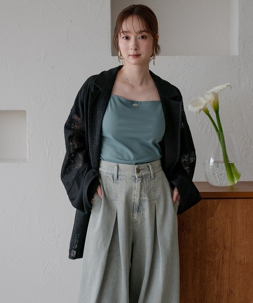 mideal（マイディール）の「back open camisole / バックオープンキャミソール（キャミソール・レディース・ブルーグリーン/チャコールグレー/アイボリー・FREE）」の20枚目の写真