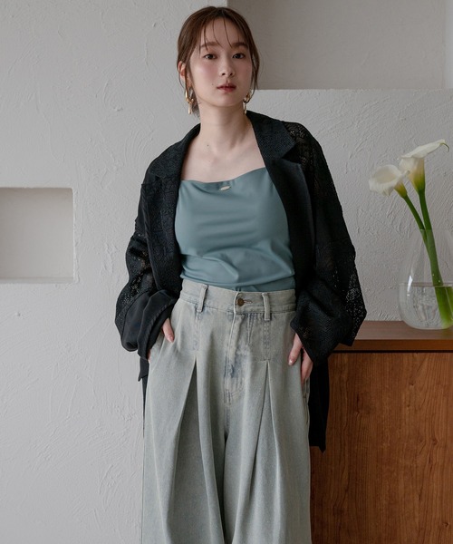 mideal（マイディール）の「back open camisole / バックオープンキャミソール（キャミソール・レディース・ブルーグリーン/チャコールグレー/アイボリー・FREE）」の21枚目の写真