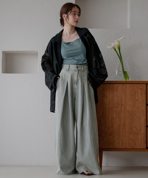 mideal（マイディール）の「back open camisole / バックオープンキャミソール（キャミソール・レディース・ブルーグリーン/チャコールグレー/アイボリー・FREE）」の22枚目の写真