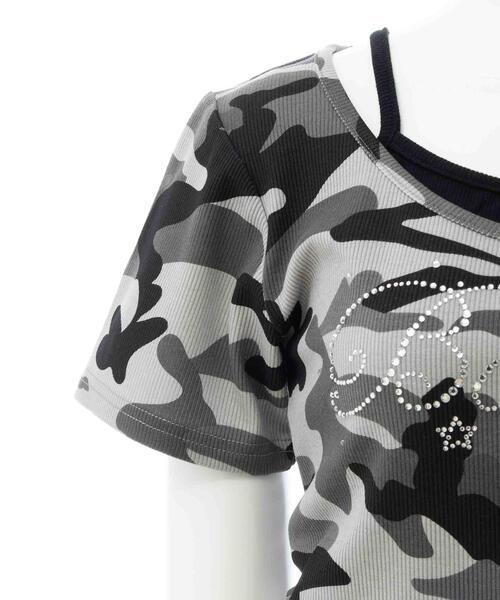 INGNI（イング）の「メイサイレイヤードラインストーンロゴトップス（Tシャツ/カットソー・レディース・グレー系その他3/カーキ系2・M）」の22枚目の写真