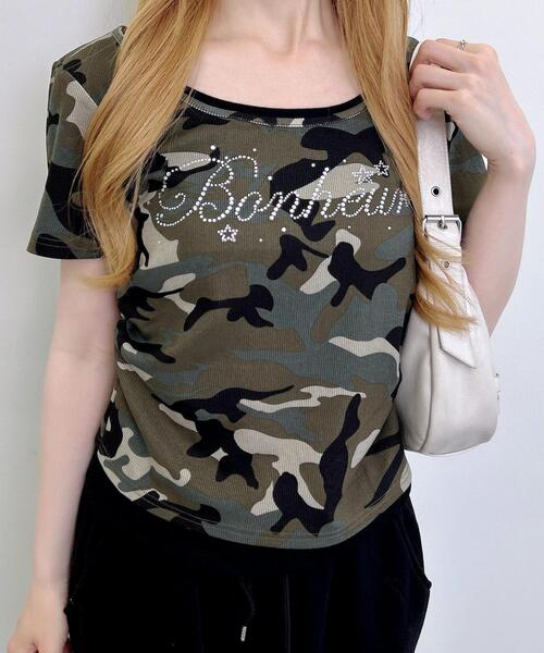 INGNI（イング）の「メイサイレイヤードラインストーンロゴトップス（Tシャツ/カットソー・レディース・グレー系その他3/カーキ系2・M）」の18枚目の写真
