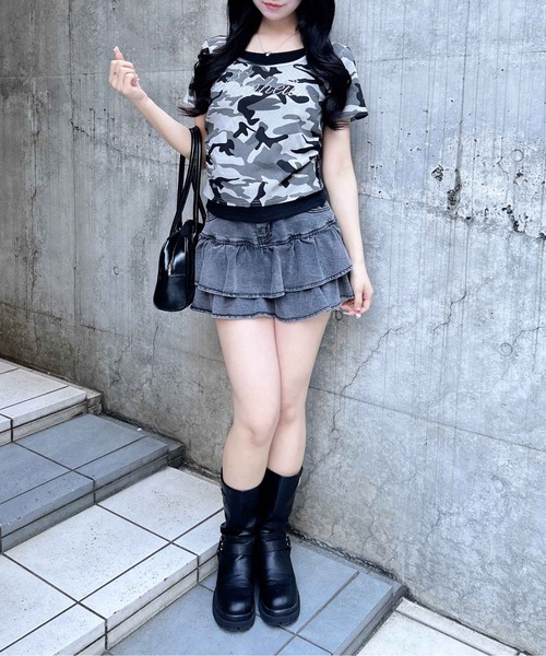 INGNI（イング）の「メイサイレイヤードラインストーンロゴトップス（Tシャツ/カットソー・レディース・グレー系その他3/カーキ系2・M）」の8枚目の写真
