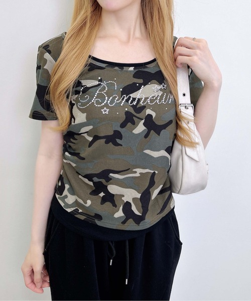 INGNI（イング）の「メイサイレイヤードラインストーンロゴトップス（Tシャツ/カットソー・レディース・グレー系その他3/カーキ系2・M）」の10枚目の写真