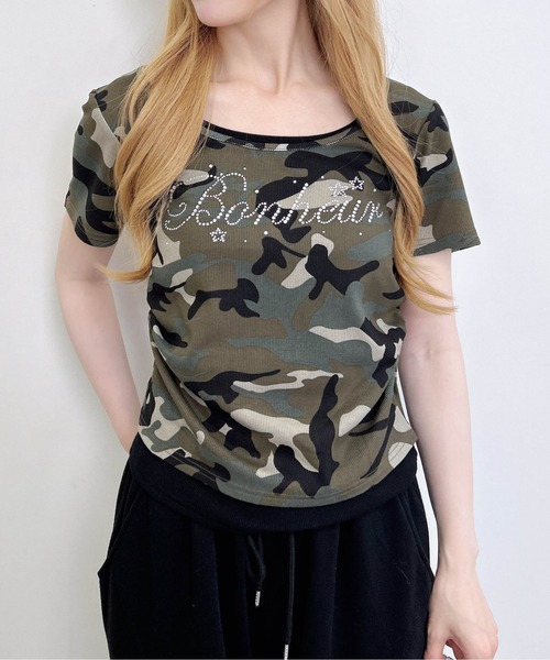 INGNI（イング）の「メイサイレイヤードラインストーンロゴトップス（Tシャツ/カットソー・レディース・グレー系その他3/カーキ系2・M）」の11枚目の写真