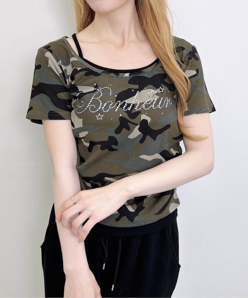 INGNI（イング）の「メイサイレイヤードラインストーンロゴトップス（Tシャツ/カットソー・レディース・グレー系その他3/カーキ系2・M）」の12枚目の写真