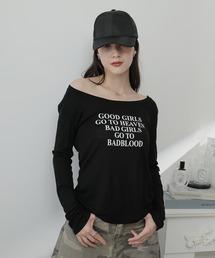 Ulysses | ロゴプリントオフショルルーズカットソー(Tシャツ/カットソー)