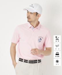 adabat（アダバット）の「吸水速乾 UVカット 遮熱 エコ 衿裏プリント半袖ポロシャツ（ポロシャツ）」