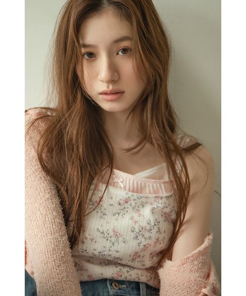 LILY BROWN（リリーブラウン）の「レイヤードキャミソールセット（Tシャツ/カットソー・レディース・イエロー/ホワイト/グレー・F）」の18枚目の写真