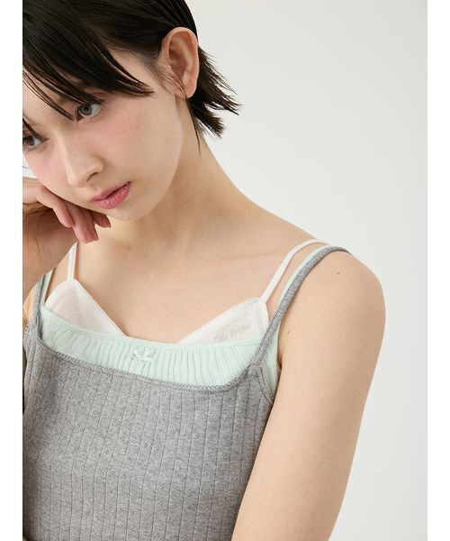 LILY BROWN（リリーブラウン）の「レイヤードキャミソールセット（Tシャツ/カットソー・レディース・イエロー/ホワイト/グレー・F）」の4枚目の写真