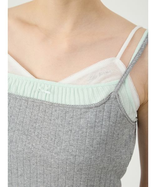 LILY BROWN（リリーブラウン）の「レイヤードキャミソールセット（Tシャツ/カットソー・レディース・イエロー/ホワイト/グレー・F）」の5枚目の写真