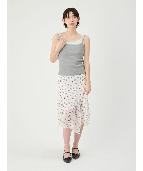 LILY BROWN（リリーブラウン）の「レイヤードキャミソールセット（Tシャツ/カットソー・レディース・イエロー/ホワイト/グレー・F）」の8枚目の写真