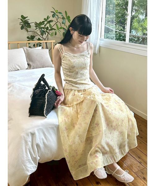 LILY BROWN（リリーブラウン）の「レイヤードキャミソールセット（Tシャツ/カットソー・レディース・イエロー/ホワイト/グレー・F）」の9枚目の写真