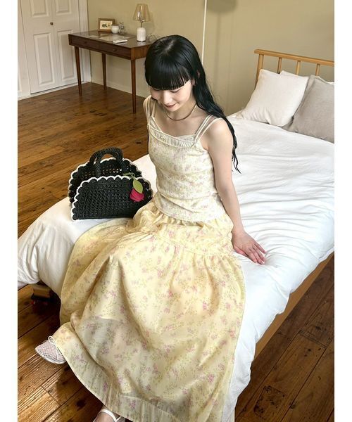 LILY BROWN（リリーブラウン）の「レイヤードキャミソールセット（Tシャツ/カットソー・レディース・イエロー/ホワイト/グレー・F）」の10枚目の写真