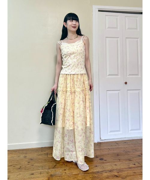 LILY BROWN（リリーブラウン）の「レイヤードキャミソールセット（Tシャツ/カットソー・レディース・イエロー/ホワイト/グレー・F）」の13枚目の写真