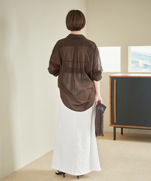 plage(プラージュ)の「Garment dye long スカート(スカート・レディース・ホワイト/ベージュ・38/36/34)」の4枚目の写真